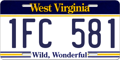 WV license plate 1FC581