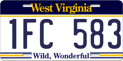 WV license plate 1FC583