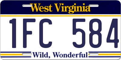 WV license plate 1FC584