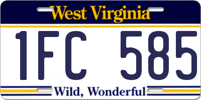 WV license plate 1FC585