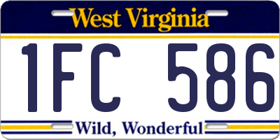 WV license plate 1FC586