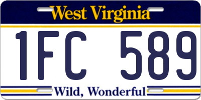 WV license plate 1FC589