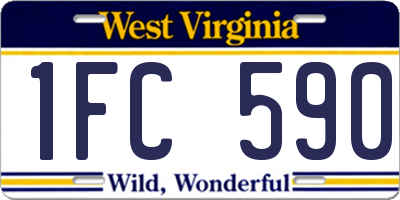 WV license plate 1FC590