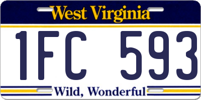 WV license plate 1FC593