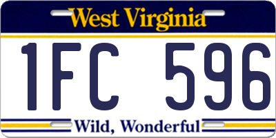 WV license plate 1FC596