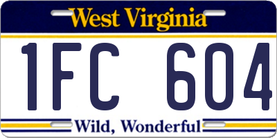 WV license plate 1FC604