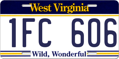 WV license plate 1FC606