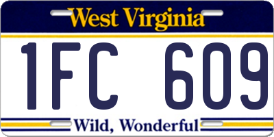 WV license plate 1FC609
