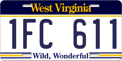 WV license plate 1FC611