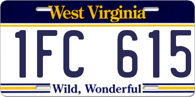 WV license plate 1FC615