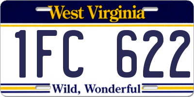 WV license plate 1FC622