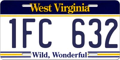 WV license plate 1FC632
