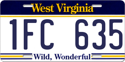 WV license plate 1FC635