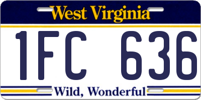 WV license plate 1FC636