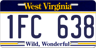 WV license plate 1FC638