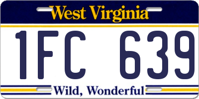 WV license plate 1FC639