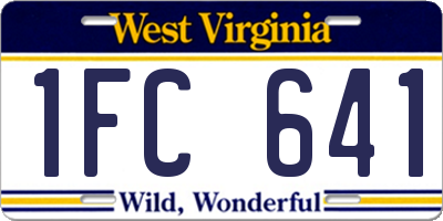 WV license plate 1FC641