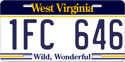 WV license plate 1FC646