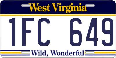 WV license plate 1FC649