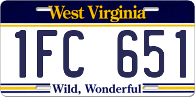 WV license plate 1FC651