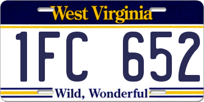 WV license plate 1FC652