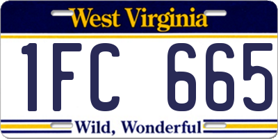 WV license plate 1FC665