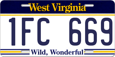 WV license plate 1FC669