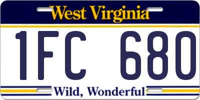WV license plate 1FC680