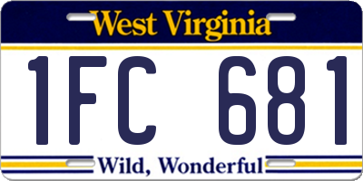 WV license plate 1FC681