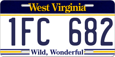 WV license plate 1FC682