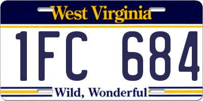 WV license plate 1FC684