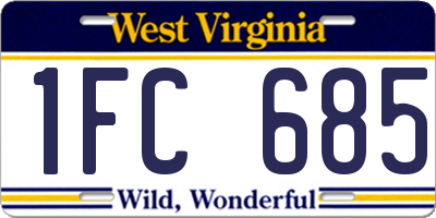 WV license plate 1FC685