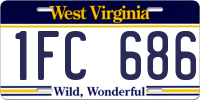 WV license plate 1FC686