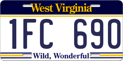 WV license plate 1FC690