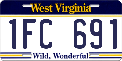 WV license plate 1FC691