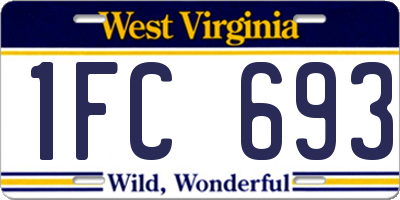 WV license plate 1FC693