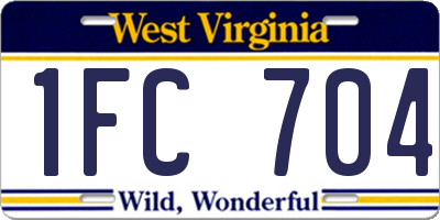 WV license plate 1FC704