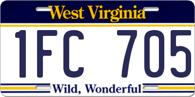 WV license plate 1FC705