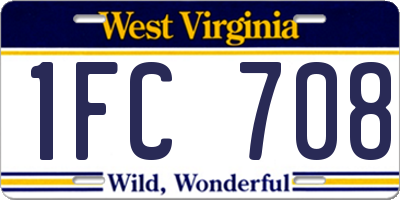 WV license plate 1FC708
