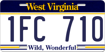 WV license plate 1FC710