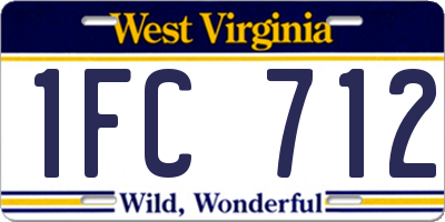 WV license plate 1FC712