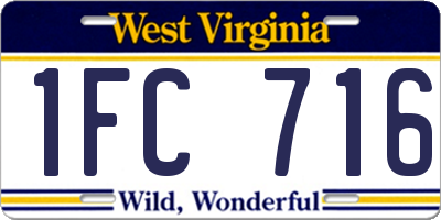 WV license plate 1FC716