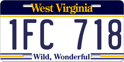 WV license plate 1FC718