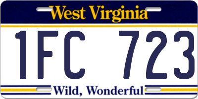 WV license plate 1FC723
