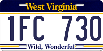WV license plate 1FC730