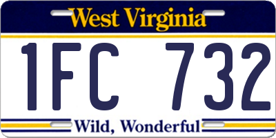 WV license plate 1FC732