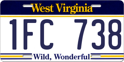 WV license plate 1FC738