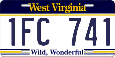 WV license plate 1FC741
