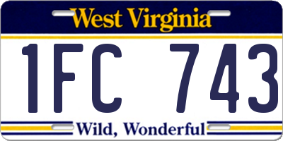 WV license plate 1FC743