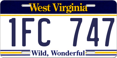 WV license plate 1FC747